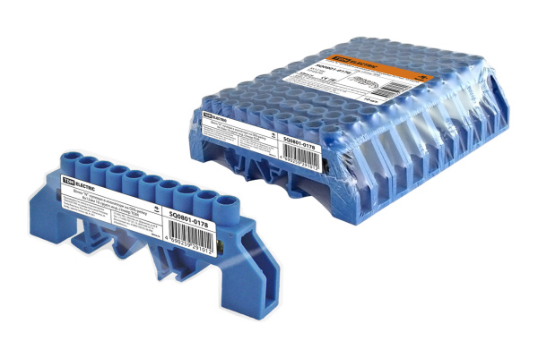 TDM Шина "N" нулевая в изоляторе на DIN-рейку 8x12мм 10 групп инд. стикер SQ0801-0178