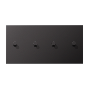 JUNG LS1912 Dark Центральная плата, 2 поста, для горизонтальной установки, тумблеры 2+2,конус; метал. исполнение AL12-250DK01