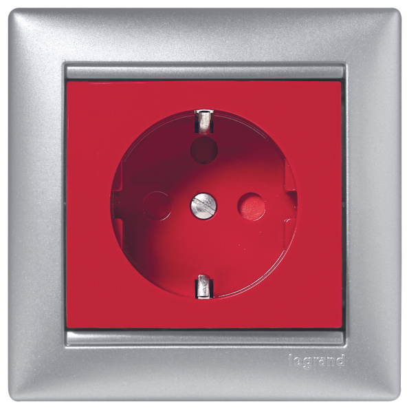 Купить Legrand Valena Красный Розетка 1-ая с/з с блокировкой (необх ключ 50299) 774327