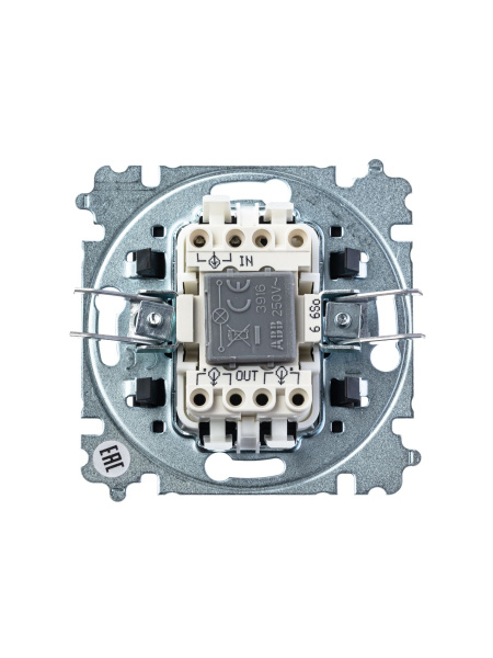 Купить ABB EPJ Levit белый / дымчатый чёрный Переключатель 1-кл, с ориент, подсветкой 2CHH590646A6062