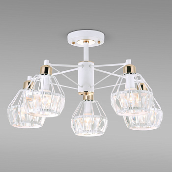 Eurosvet Потолочная люстра с хрусталем 70075/5 белый 00000084041