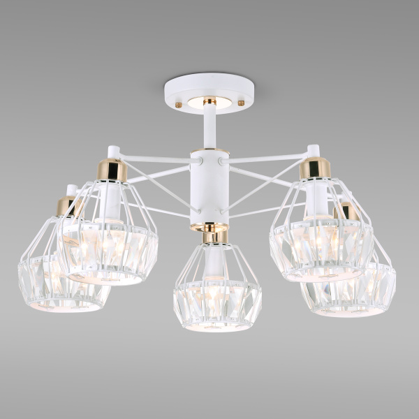 Eurosvet Потолочная люстра с хрусталем 70075/5 белый 00000084041