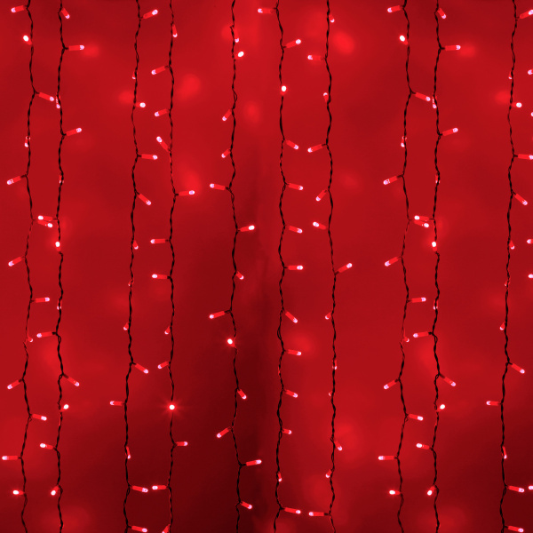 NEON-NIGHT Гирлянда "Светодиодный Дождь" 2х1,5м, постоянное свечение, белый провод, 230 В, диоды КРАСНЫЕ, 360 LED 235-112