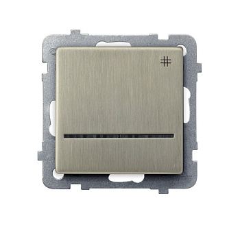 Ospel Sonata Медь (Новое серебро) Выключатель перекрестный (сх.7) с подсветкой, без рамки, ŁP-4RMS/m/44