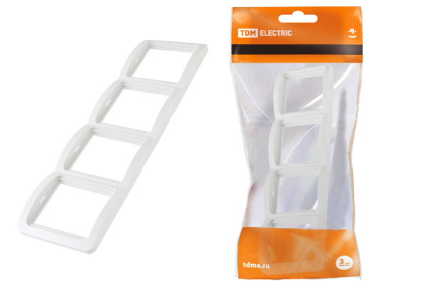 TDM Рамка 4-ая вертикальная белая "Валдай" SQ1804-0022