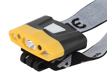 ЭРА GA-804 Фонарь налобный серия "Практик" [3Вт led + 2 SMD, 3,7 V Li аккум, сенсерное включение]