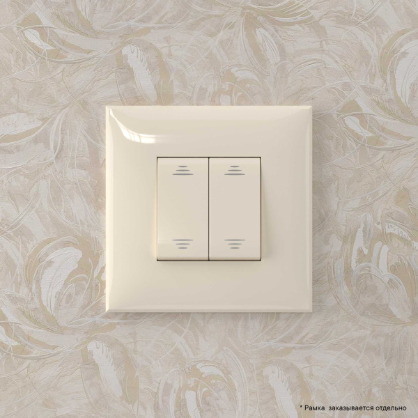 Купить DKC Инвертор двухклавишный в стену, "Avanti", "Ванильная дымка"