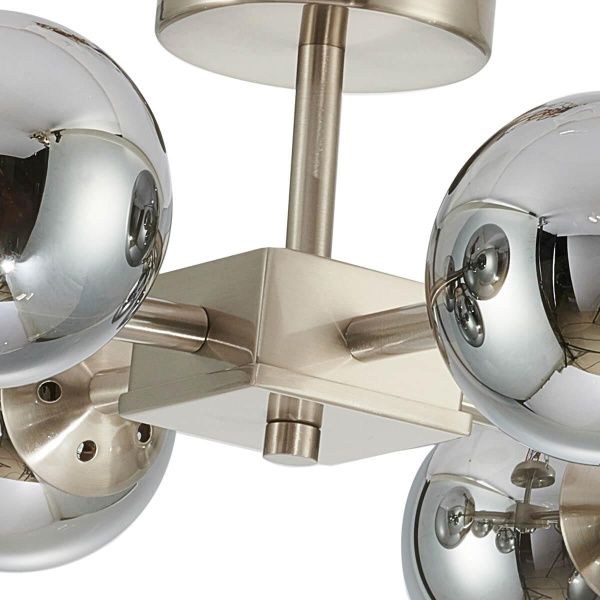 Купить Favourite 2650-10U потолочная люстра Каркас цвета никель, плафоны из выдувного стекла дымчато-серого цвета