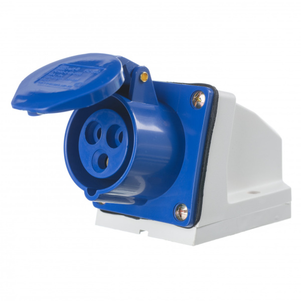 DEKraft Розетка стационарная 113 2Р+РЕ 16А 220В IP44 РС-102