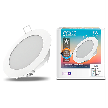 Gauss Свет-ик даунлайт Smart Home 7W 650lm 2700-4000К 220-240V IP20 105*35мм изм.цв.тем+дим LED 2030122
