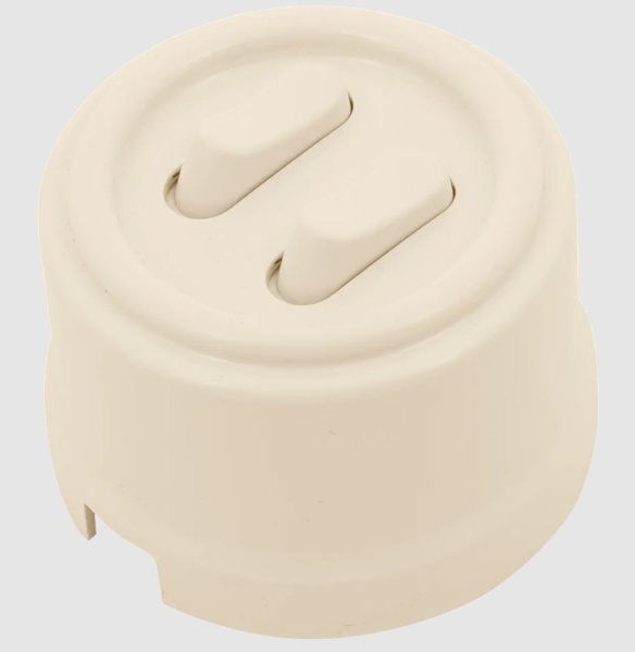 BIRONI Лизетта Пластик Песочное золото Выключатель 2-кл (клавишный) B1-222-24