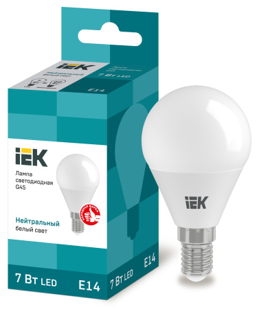 IEK Лампа светодиодная ECO G45 шар 7Вт 230В 4000К E14 LLE-G45-7-230-40-E14