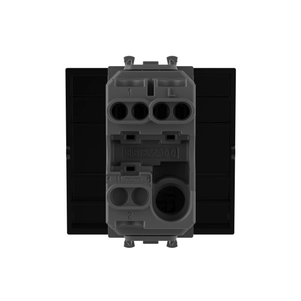 Купить DKC Выключатель одноклавишный модульный, "Avanti", "Черный квадрат", 2 модуля