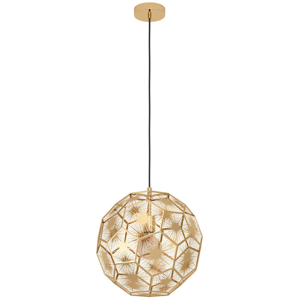 Eglo 39755 Подвес SKOURA, 1x60W(E27), 410, сталь, черный, латунь