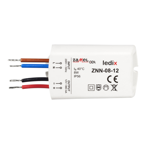 Zamel Блок питания LED 12V DC 8W на стенну ZNN-08-12