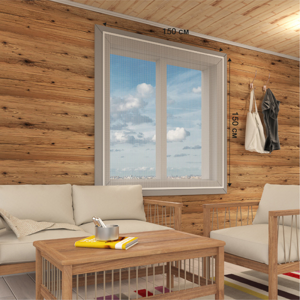 Оконная антимоскитная сетка белая с изолентой 1,5х1,5 м Rexant 71-0227