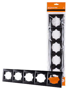 TDM Рамка 5-ти постовая горизонтальная графит "Лама" SQ1815-0637