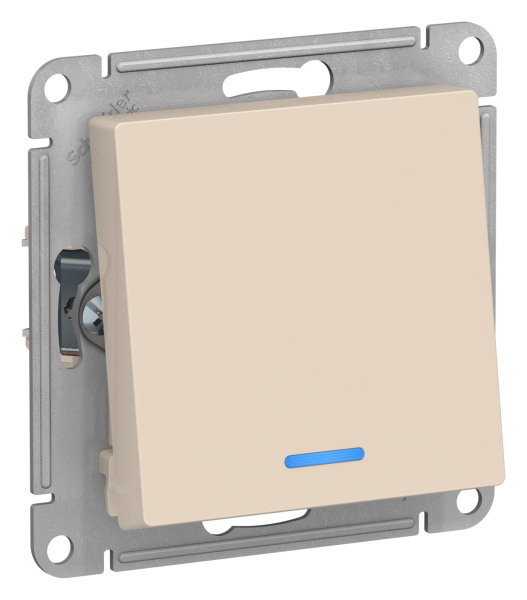 Купить Systeme Electric AtlasDesign Беж Переключатель 1-клавишный с подсветкой, сх.6а, 10АХ, механизм