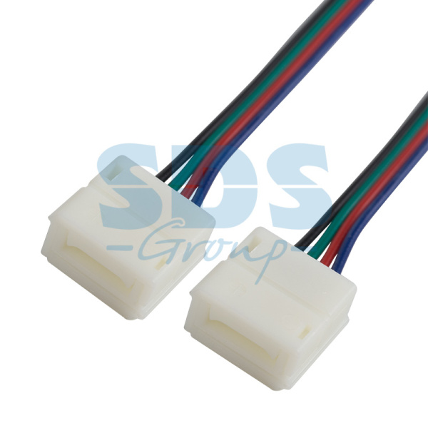 LAMPER Коннектор соединительный (2 разъема) для RGB светодиодных лент с влагозащитой шириной 10 мм, длина 15 см 144-026