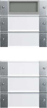 Gira Instabus S-55 Алюминий Комплект клавиш 5 шт(2+3) с дисплеем к сенс.выкл.3 Plus,5кл(2+3),514500 214526