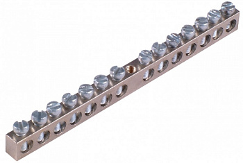 Hegel Шина _PE_ 63.14 Шина "РЕ" на 14 присоединений 63А 1 крепежное отверстие