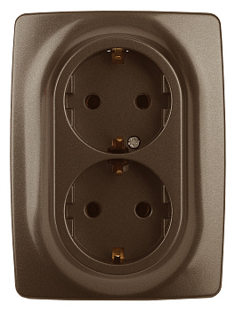 ЭРА 12-2106-13 Розетка 2X2P+E Schuko, 16A-250В, IP20, 12, Бронза