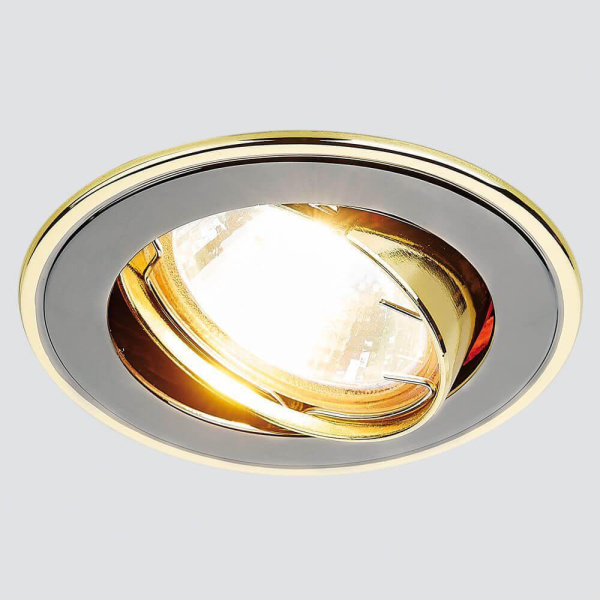 Купить Ambrella Встраиваемый точечный светильник 104A GU/G черный/золото MR16