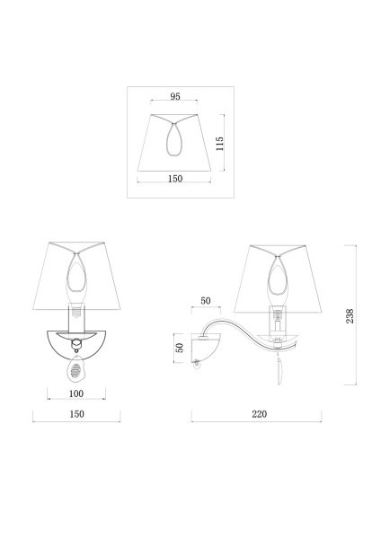 Купить Freya Classic Monique Матовое Золото Бра FR2001WL-01G