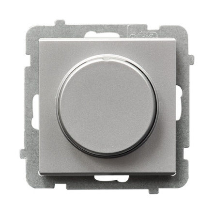 Ospel Sonata Серебро матовое Светорегулятор поворотно-нажимной для нагрузки лампами
накаливания, галогенными и LED ŁP-8RL2/m/38