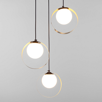 Eurosvet Подвесной светильник со стеклянными плафонами 50205/3 черный/бронза a051774