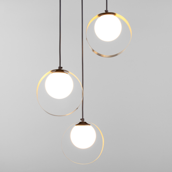 Eurosvet Подвесной светильник со стеклянными плафонами 50205/3 черный/бронза a051774