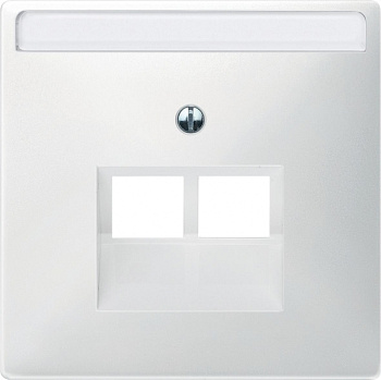 SE Merten SD Бел Накладка розетки ТЛФ/комп 2-ой наклонной (термопласт) MTN292619