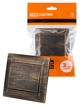 TDM Кнопка звонковая 6А старинная бронза "Лама" SQ1815-0768