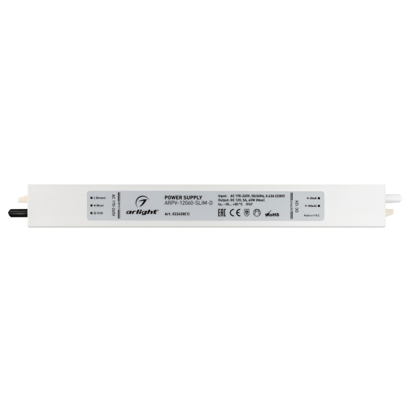 Купить Arlight Блок питания ARPV-12060-SLIM-D (12V, 5A, 60W) (IP67 Металл, 3 года) 022458(1)