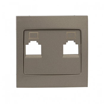 EKF PROxima Валенсия лицевая панель розетки RJ-45 2-местная кашемир