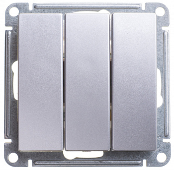 Systeme Electric Wessen 59 Матовый хром Выключатель 3-клавишный, 10АХ