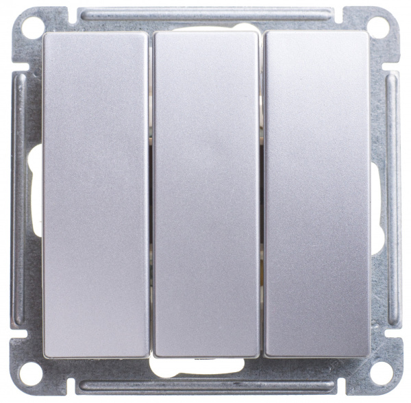 Systeme Electric Wessen 59 Матовый хром Выключатель 3-клавишный, 10АХ