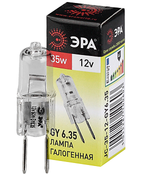 ЭРА Лампочка галогенная GY6.35-JC-50W-12V GY6.35 50Вт капсула теплый белый свет LM