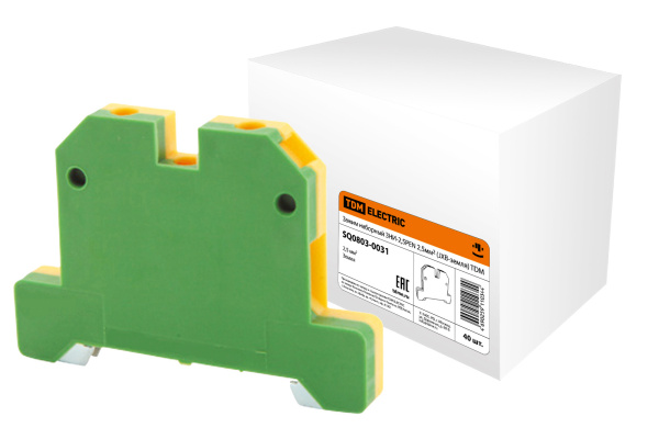 TDM Зажим наборный ЗНИ-2,5PEN 2,5мм2 (JXB-земля) SQ0803-0031