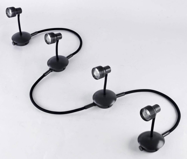 Lussole LOFT Металл/флекс Черный /  Металл Светильник настенно-потолочный GU10 5,5W GRLSP-9821-04