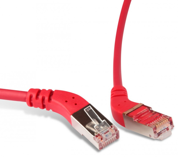 Hyperline PC-APM-STP-RJ45/R45-RJ45/R45-C6-5M-LSZH-RD Патч-корд F/UTP угловой, экранированный, правый 45°-правый 45°, Cat.6, LSZH, 5 м, красный 233178