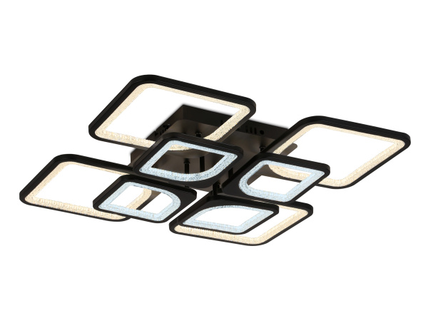 Ambrella Светильник потолочный светодиодный с пультом FA4424/4+4 BK черный 150W 3000K+6400K/4200K/6400K+3000K 580*580*120 (ПДУ ИК)