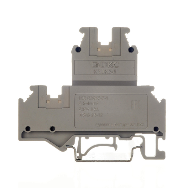 Купить DKC Nuputuk Клемма двухуровневая, винтовой зажим, 4 точки подключения, 4 кв.мм, серая