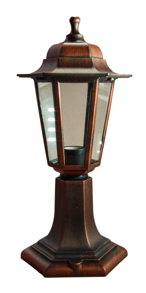 Italmac Светильник садово-парковый шестигранный на стойке 60вт, Е27, медь IP44 прозрачное стекло, корпус - полипропилен,  габариты 400*180 мм Nobile 60 06 18