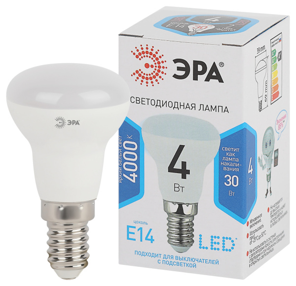 ЭРА LED R39-4W-840-E14 (диод, рефлектор, 4Вт, нейтр, E14)
