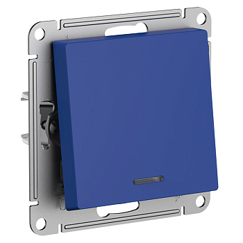 Systeme Electric AtlasDesign Аквамарин Переключатель 1-клавишный с подсветкой, сх.6а, 10АХ, механизам