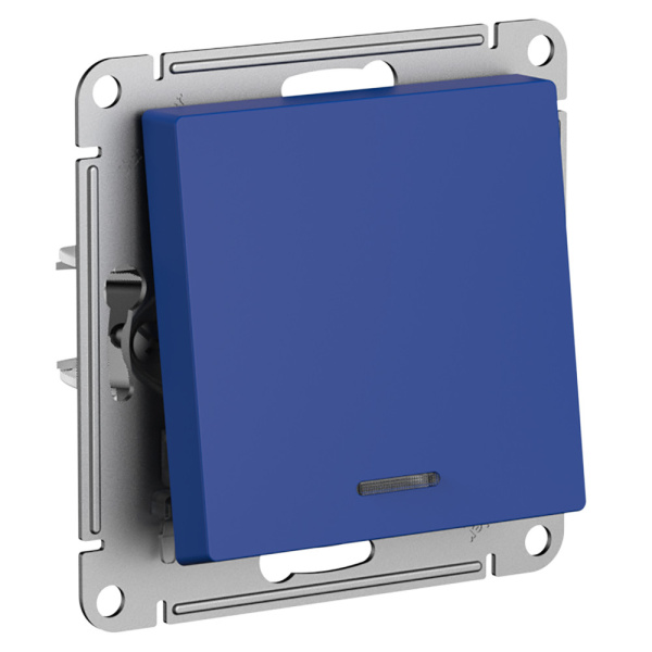 Systeme Electric AtlasDesign Аквамарин Переключатель 1-клавишный с подсветкой, сх.6а, 10АХ, механизам