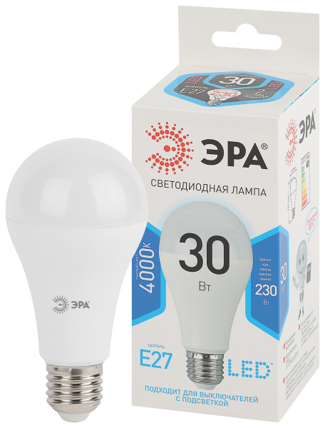 Эра  Лампа светодиодная  LED A65-30W-840-E27
