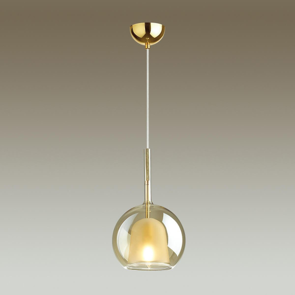 Купить Odeon Light 4697/1 ODL20 376 золотой/янтарный Подвес E14 1*40W LEVA