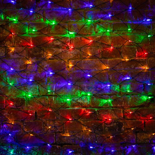 NEON-NIGHT Гирлянда "Сеть" 2х1,5м, черный ПВХ, 240 LED Мультиколор 215-029